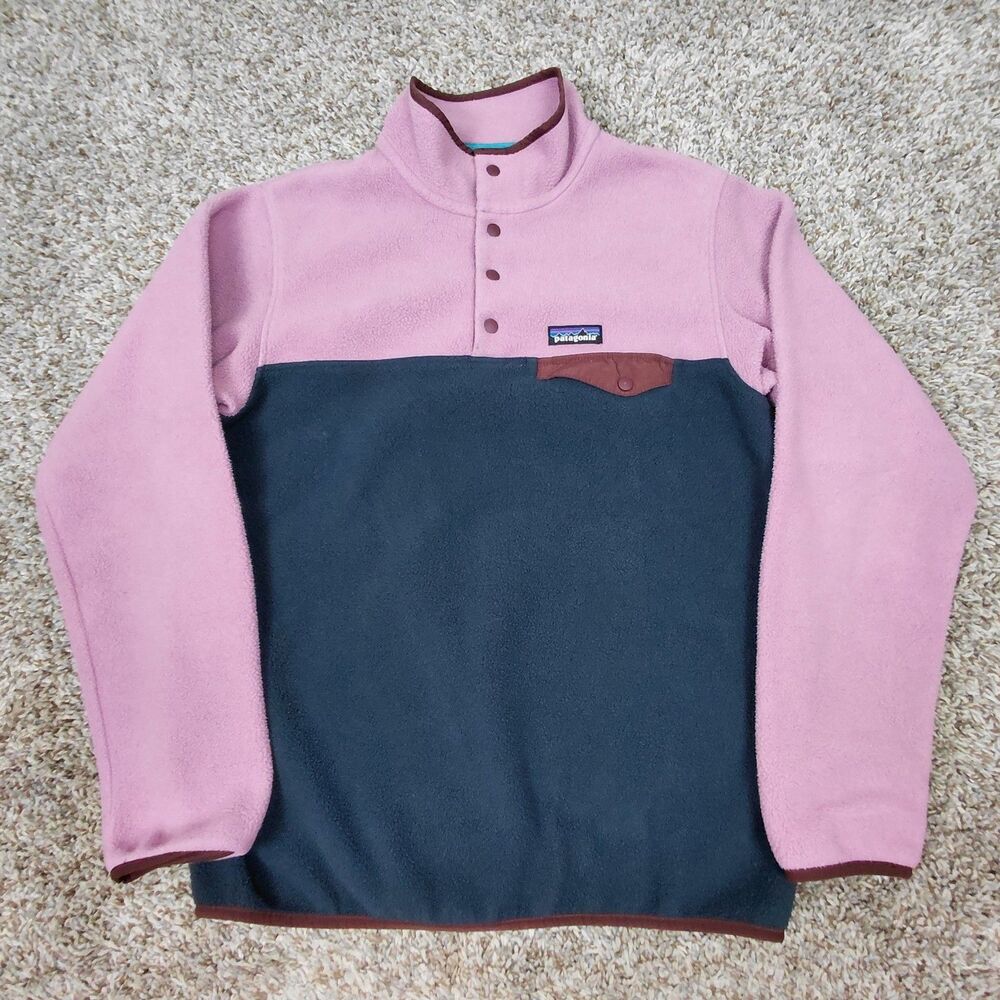 Patagonia Synchilla Snap-T Fleece Pullover Womens Medium M Two Tone Lightweight